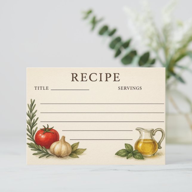 Carte Immersed in Italy Recipe Card (Debout devant)