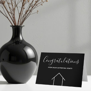 Carte Immobilier Félicitations Black Modern Custom