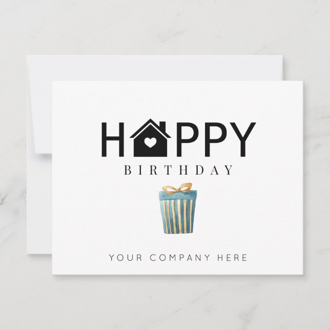 Carte Immobilier Professionnel Présente Joyeux Anniversa (Devant)