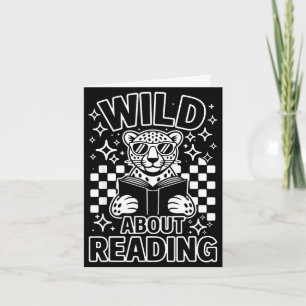 Carte Impression animale lit un livre personnage enfants