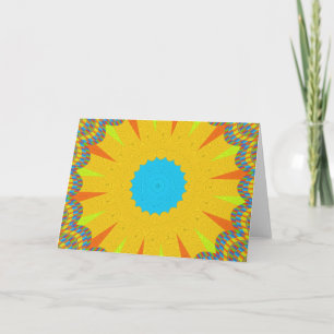 Carte Impression Cyan et Gold Mandala Art