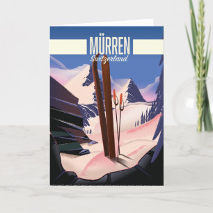 Carte Impression d'affiches de ski de Murren Suisse.
