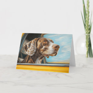 Carte Impression d'art d'aventure de chien tacheté sur u