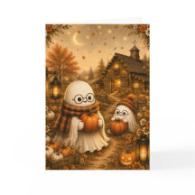 Impression d'art de citrouille fantôme mignon