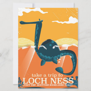 Carte Impression de voyage du monstre du Loch ness