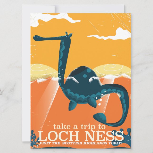 Carte Impression de voyage monstre Loch ness (Devant)