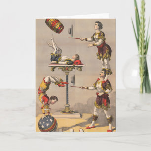 Carte Impression Graphique vintage D'Un Acte acrobatique