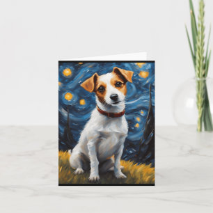 Carte Impression sur toile Jack Russel avec collier 
