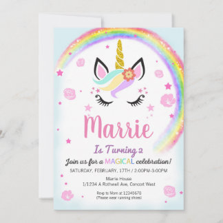 Carte impression unicorne