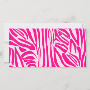 Carte Impression zèbre rose