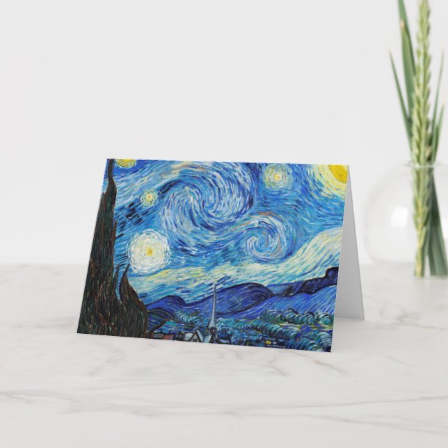 Carte Impressionnisme Vincent Van Gogh Starry Starry Nui (Devant)