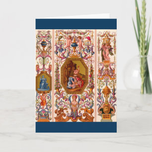 Carte imprimé baroque ultra opulent du XVIIe siècle