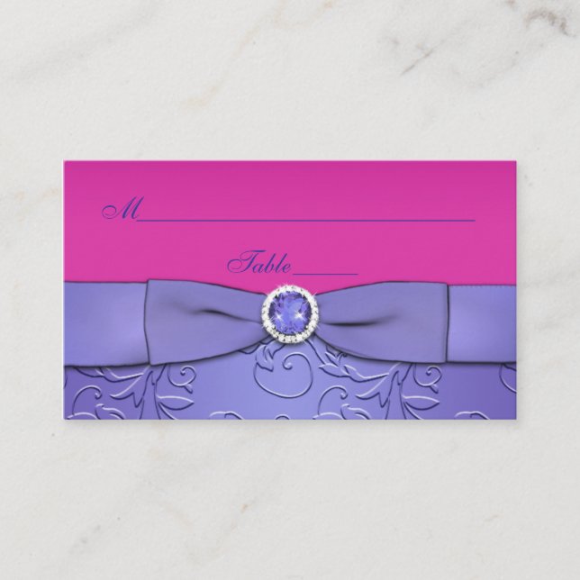 CARTE IMPRIMÉE RIBBON Fuchsia, Floral Violet (Devant)