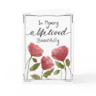 "In Memory..." Red Watercolor Poppies Sympathy 