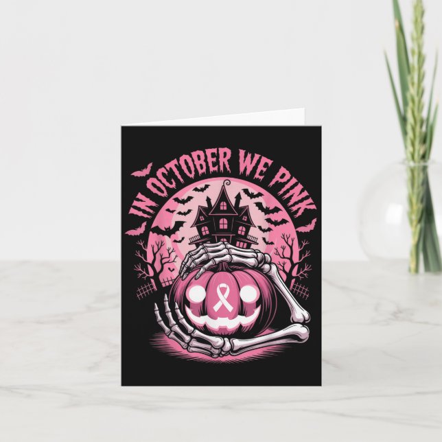 Carte In October We Wear Nk Halloween Pumpkin Skeleton D (Devant)