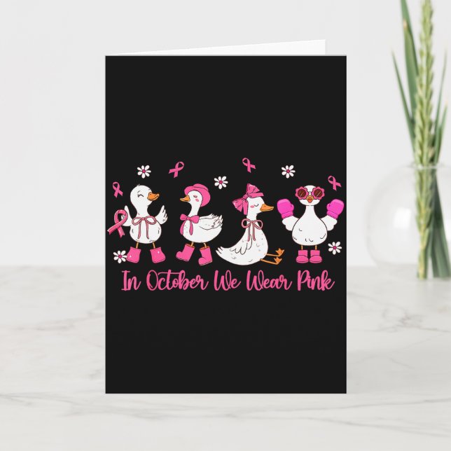 Carte In October We Wear Nk Silly Goose Breast Cancer Aw (Devant)