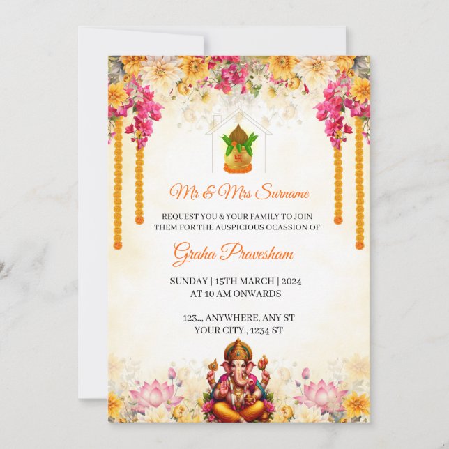 Carte indienne d'invitation au réchauffement clima (Devant)