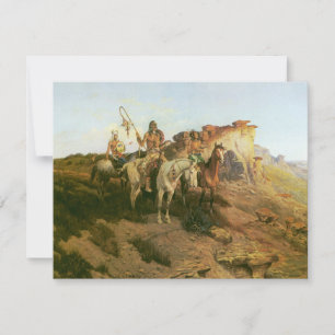 Carte Indiens vintage, Maraudeurs de la Prairie, Seltzer