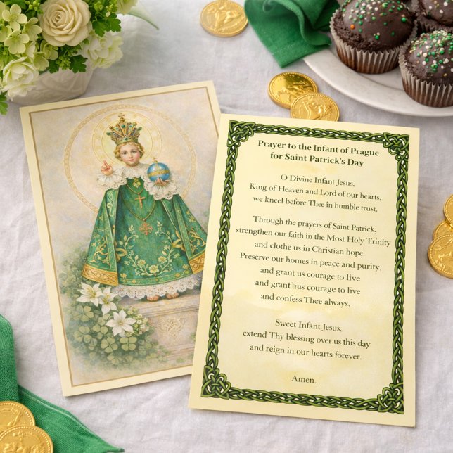 Carte Infant of Prague Prayer St. Patricks Day (Créateur téléchargé)