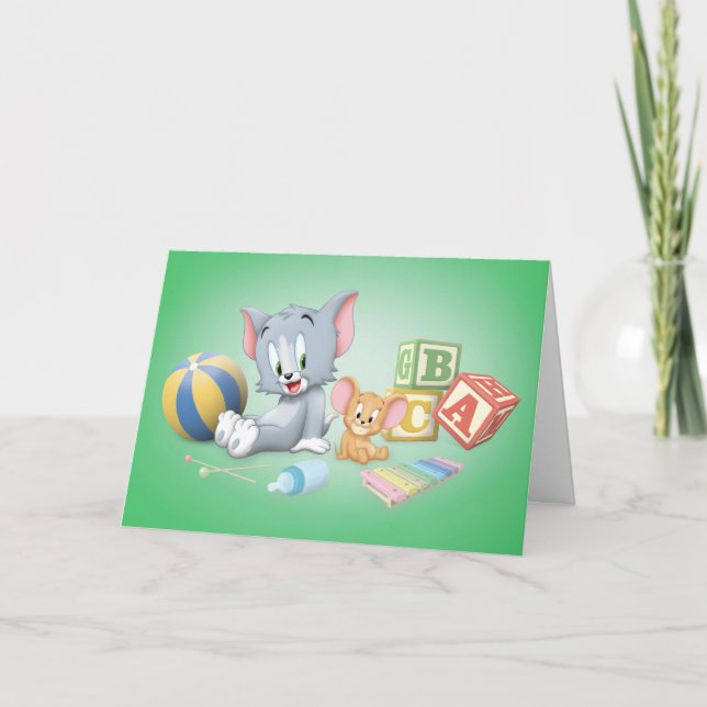 Carte Infant Tom and Jerry Playing With Toys (Devant)