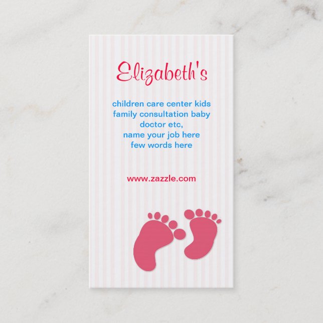 carte infantile d'affaire de famille de bébé (Devant)