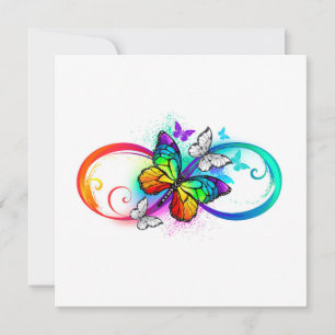 Carte Infini lumineux avec papillon arc-en-ciel