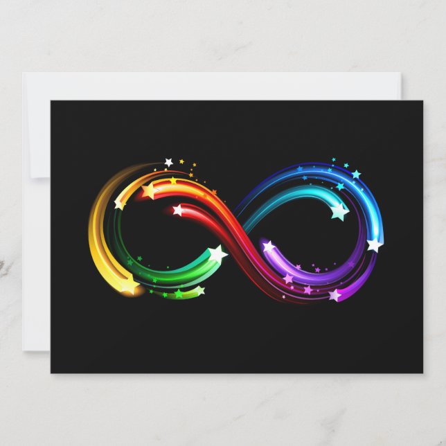 Carte Infinity symbol of rainbow comets (Devant)