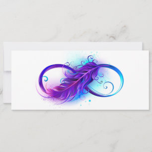 Carte Infinity with purple feather