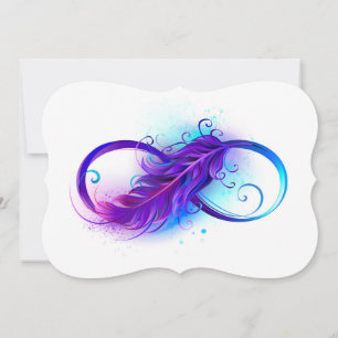 Carte Infinity with purple feather