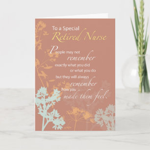 Carte Infirmière à la retraite, Fleurs sauvages de la Jo