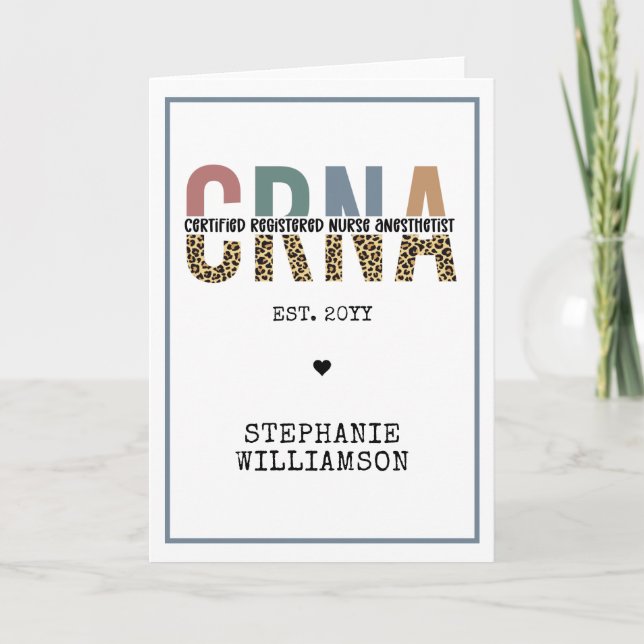 Carte Infirmière anesthésiste certifiée CRNA personnalis (Devant)