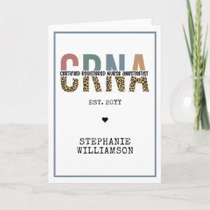 Carte Infirmière anesthésiste certifiée CRNA personnalis