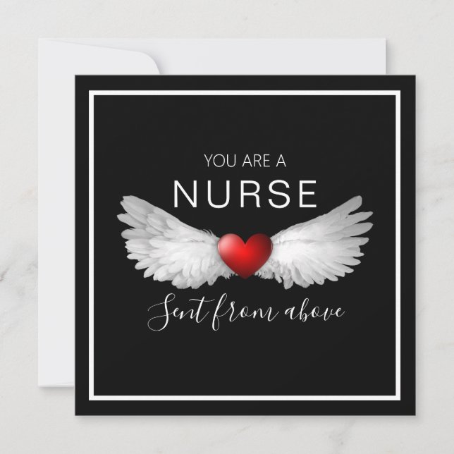 Carte Infirmière Angel ailes Merci du coeur (Devant)