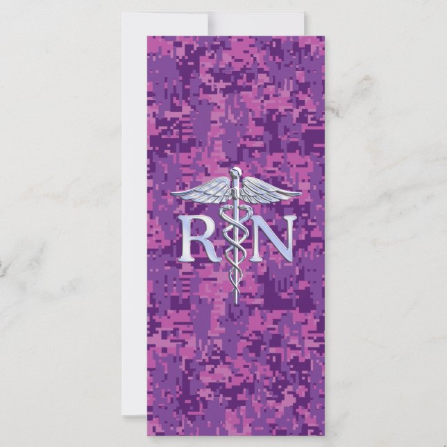 Carte Infirmière autorisée RN Caduceus sur Camo rose (Devant)
