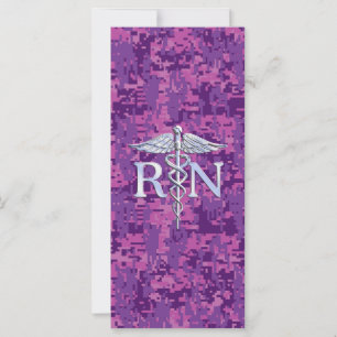 Carte Infirmière autorisée RN Caduceus sur Camo rose