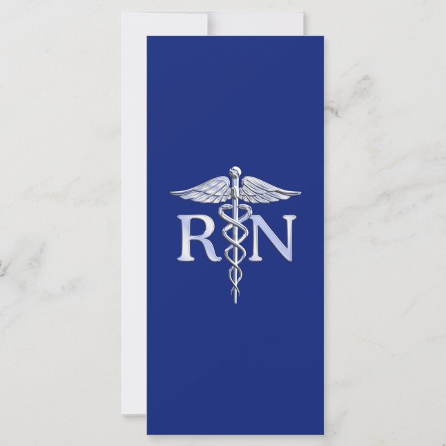 Carte Infirmière autorisée RN Caduceus sur Navy Blue (Devant)