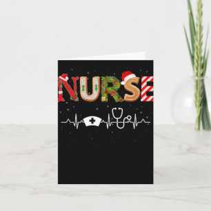 Carte Infirmière Chapeau Battement de coeur Noël Père No