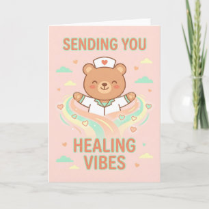 Carte Infirmière mignonne vous envoyant des vibrations d