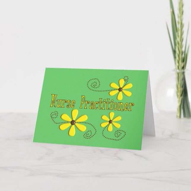 Carte Infirmière Praticien Dons Daisies Design (Devant)