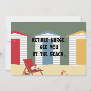 Carte Infirmière retraitée. À la plage,