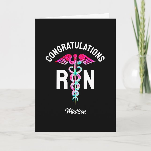 Carte Infirmière RN Graduation Félicitations Médicale Cu (Devant)