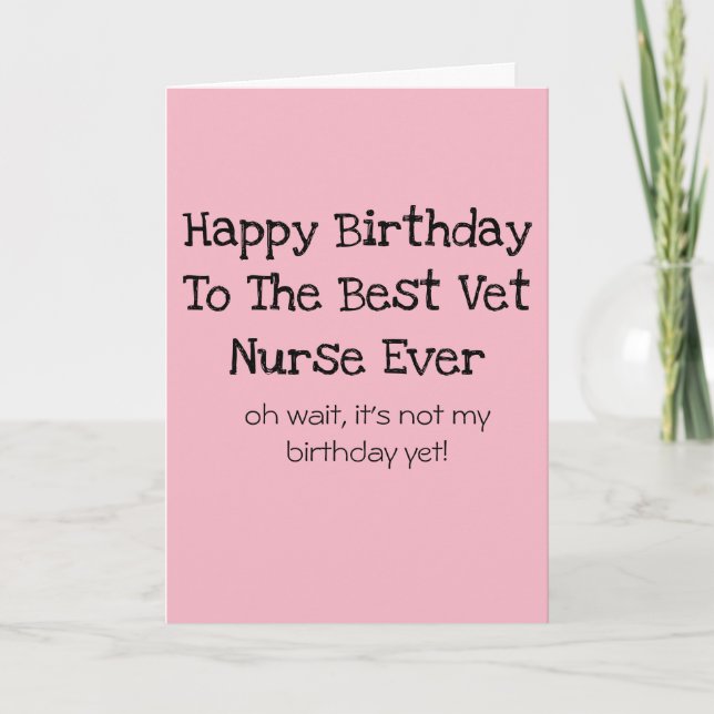 Carte Infirmière vétérinaire Anniversaire (Devant)