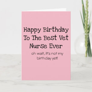 Carte Infirmière vétérinaire Anniversaire