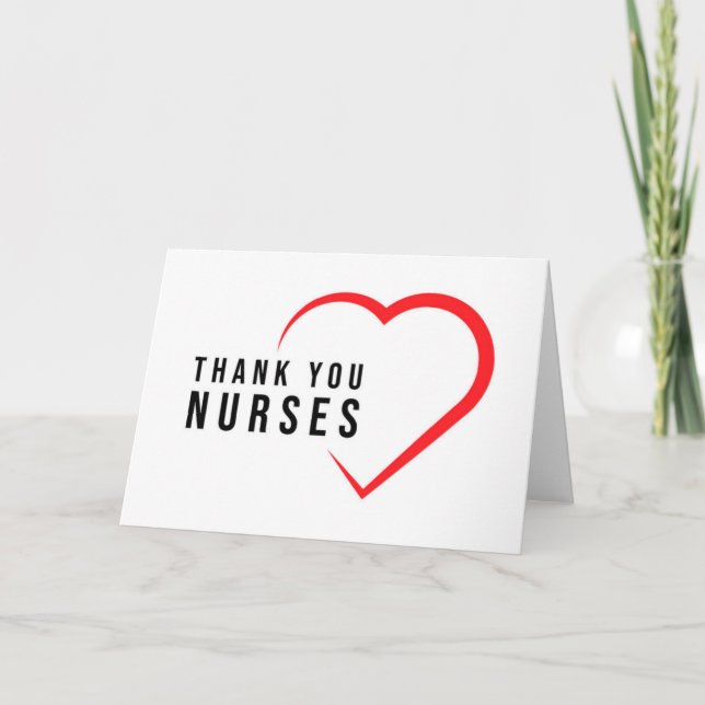Carte Infirmières Mercis | Coeur rouge (Devant)