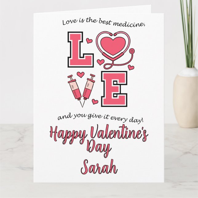 Carte Infirmières personnalisées Valentine's (Devant)