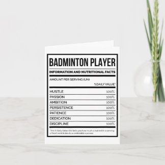 Carte Information Du Joueur De Badminton Et Faits Nutrit