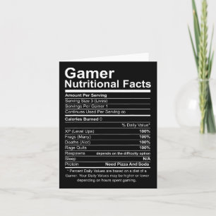 Carte Informations Nutritionnelles Jeu Vidéo Drôle de Ga