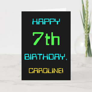 Carte Informatique numérique amusante Thème 7ème anniver