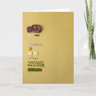 Carte Ingrédients pour tartare de bifteck sur le jaune