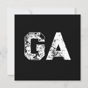 Carte Initiales Monogramme Noir Blanc Simple
